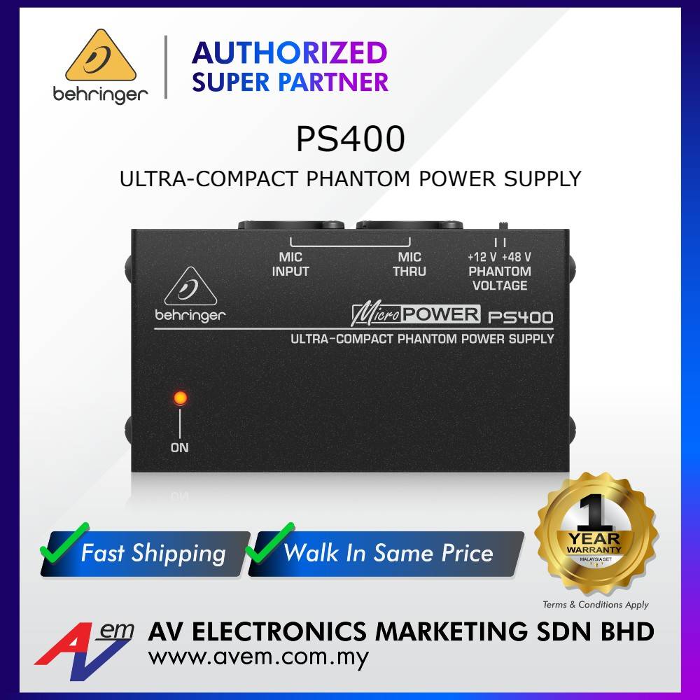 BEHRINGER MICROPOWER PS400 Phantom Power Supply